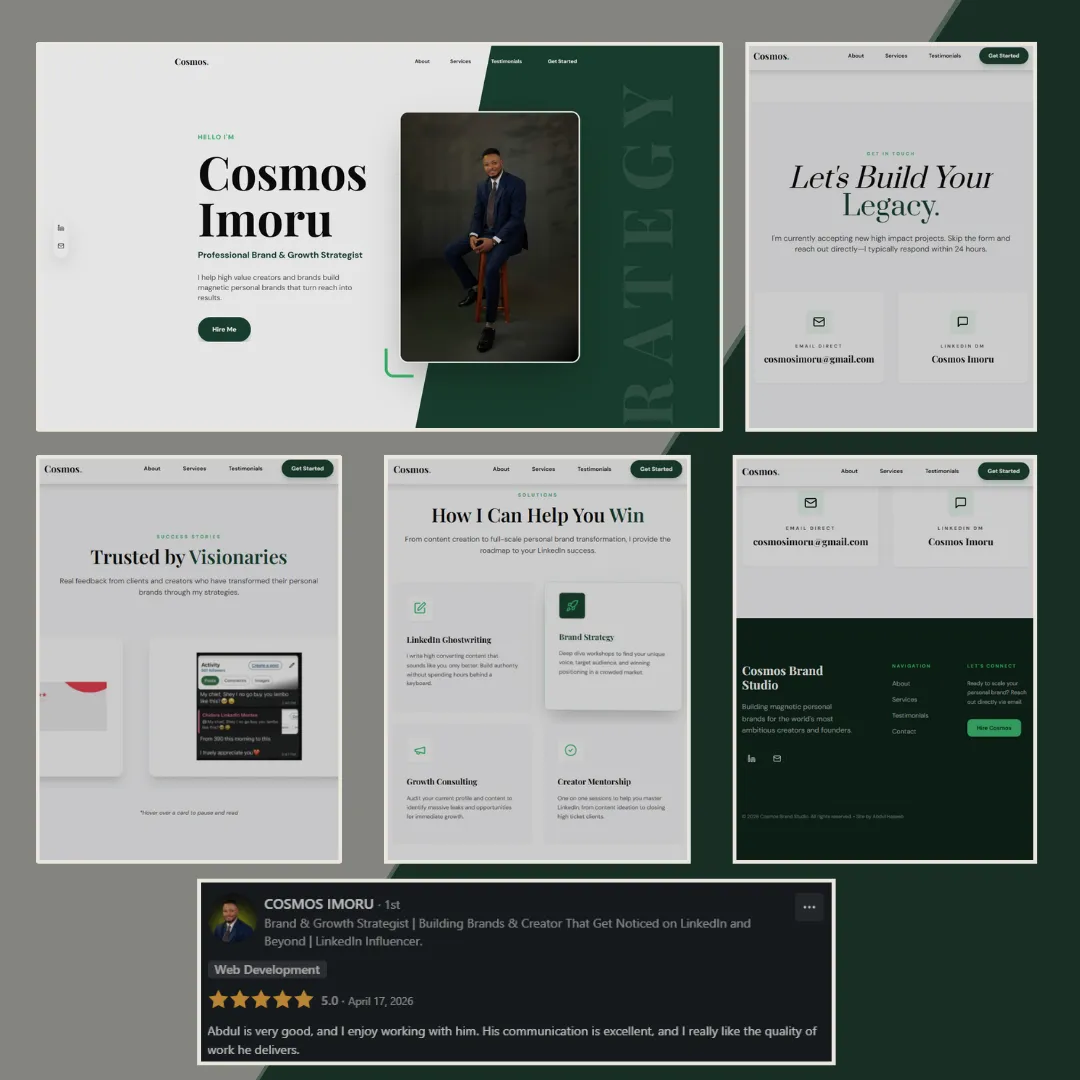 Cosmos Imoru brand strategist portfolio website